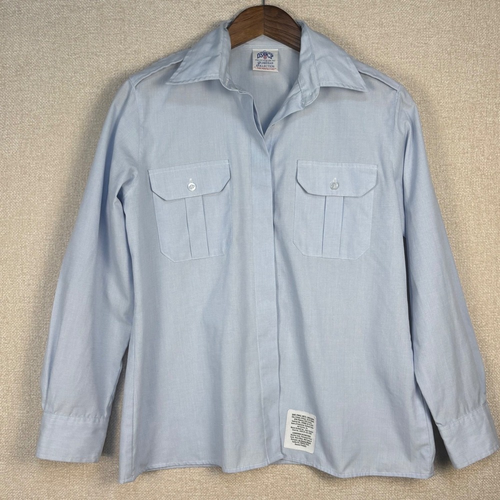 DSCP Guardian Collection Military Dress Shirt Light Blue Long Sleeve Womens 14